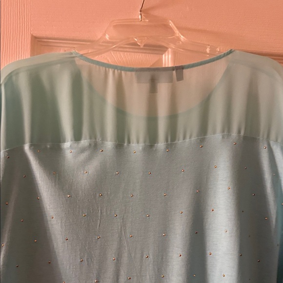 Jennifer Lopez Aqua Sheer Blouse - Picture 7 of 8